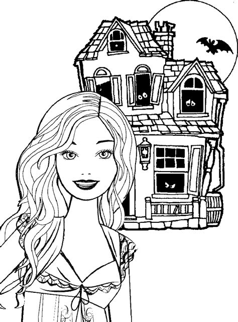 Barbie Coloring Pages Happy Halloween Barbie Printable Coloring Page