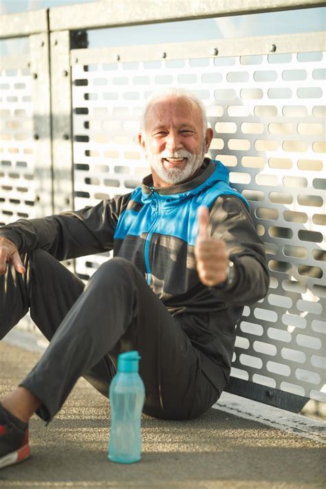 Free Stock Photo of Senior man giving thumbs up after exercise ...