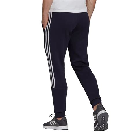 Adidas Essentials Fleece Tapered Cuff 3 Stripes Pants Blue Runnerinn