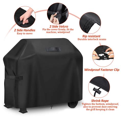 BBQ Grill Cover Waterproof Round Gas Heavy Duty Waterproof Windproof Dust UV Res