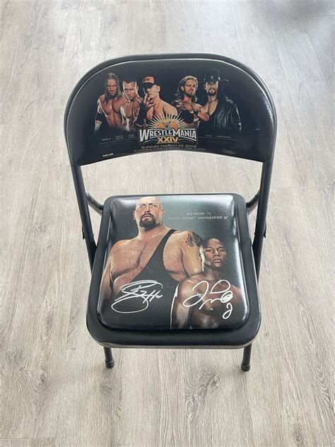 Wwe Wrestlemania Xxiv Ringside Chair Floyd Mayweather Signed Big