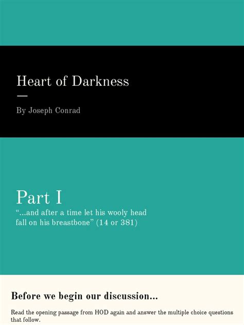 Heart Of Darkness Daily Discussion Power Point Pdf Kurtz Heart Of