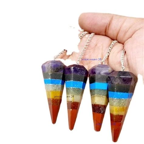 Chakra Bonded Faceted Pendulums Gemstone Agate Feng Shui