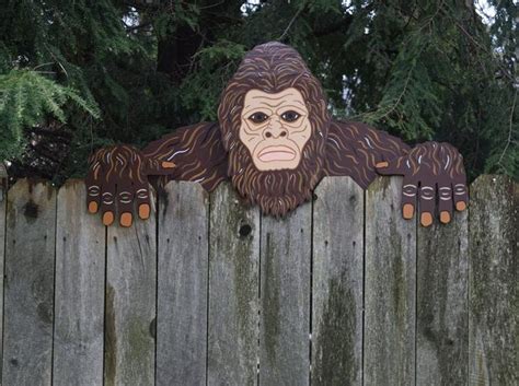 Giant Bigfoot Fence Peeker Bigfoot Fence Sitter Big Foot Etsy