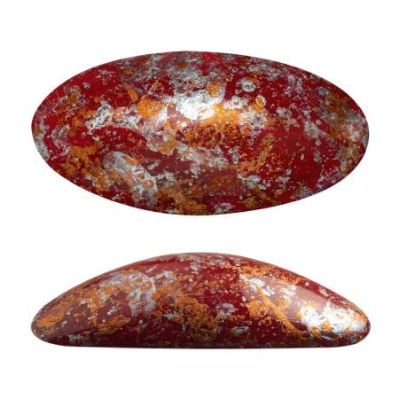 Athos D Par Puca Cabochon Ovale En Verre X Mm Opaque Red Coral