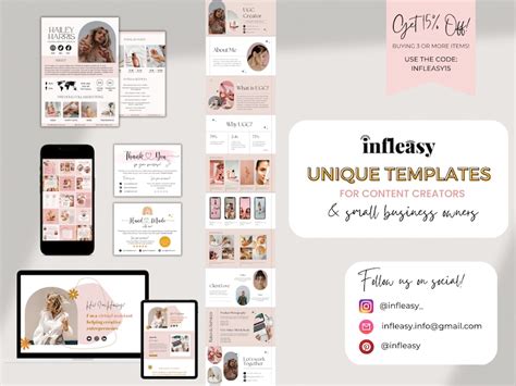 Page Influencer Media Kit Template Canva Instagram And Tiktok