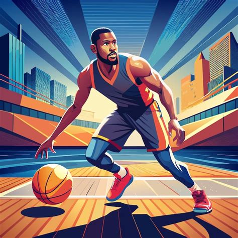 Premium Vector | A poster of a basketball player with the word ...