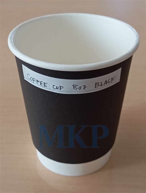 25pcs 8oz Double Wall Coffee Paper Cup Black White Brown Kraft