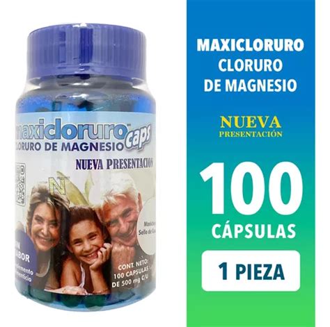 Cloruro De Magnesio 100 Caps 500mg Maxicloruro Meses Sin Intereses