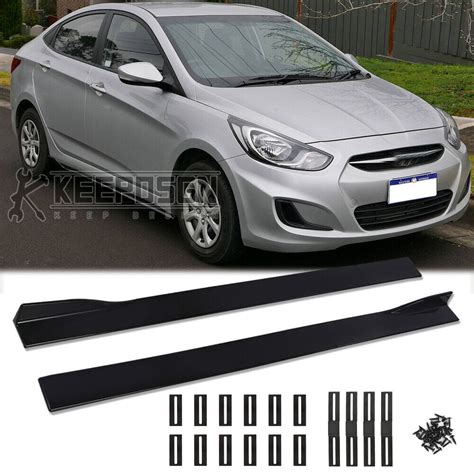 Side Skirts Splitter Body Kit Parts Extension Gloss For Hyundai Accent