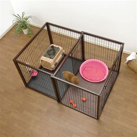 Dog Crate & Play Pen Medium Pet Kennel Cage Exercise Tray Folding Puppy House #DogCratePlayPen ...