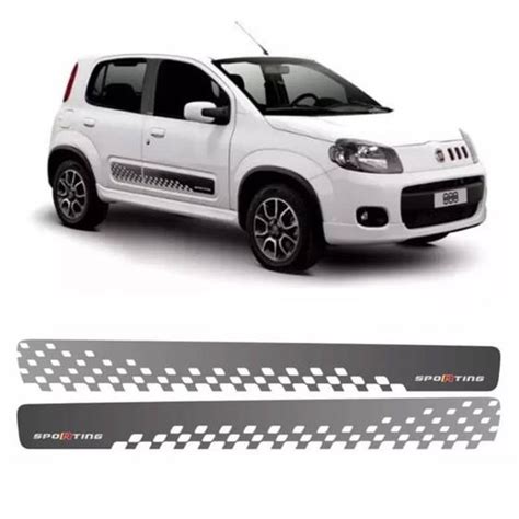 Faixa Lateral Fiat Uno Sporting 2013 Adesivo Grafite SPORTINOX