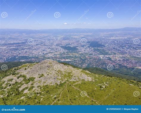 Aerial View Of Vitosha Mountain Near Kamen Del Peak Bulgaria Stock