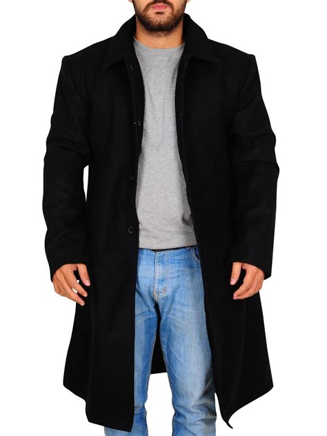 Black Wool Trench Coat For Men Men Jackets Mauvetree Mens Coats Trench Coat Men Long