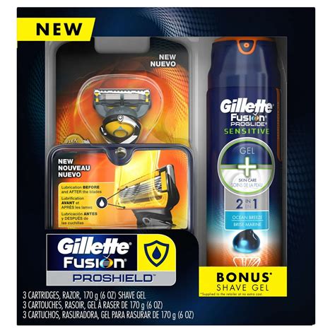 Gillette Fusion ProShield Men's Razor Handle + 3 Fusion ProShield Razor ...