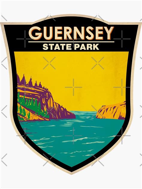 Guernsey State Park Wyoming Badge Sticker For Sale By Krissiddesigns