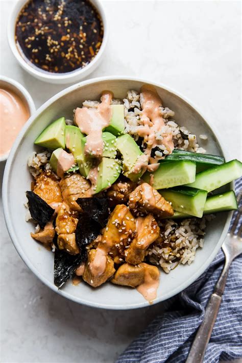 Chicken Teriyaki Sushi Bowl The Modern Proper Recipe Lunch