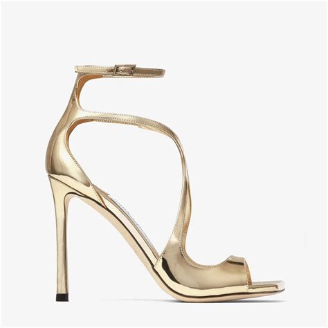 Gold Liquid Metal Leather Sandals AZIA 110 Autumn 2022 Collection