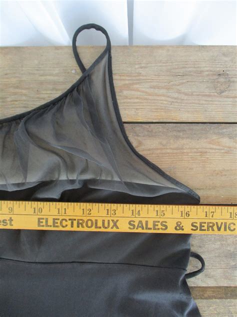 Henson Kickernick Black Long Nightgown Vintage Lingerie Full Length Sleeveless Distressed Etsy