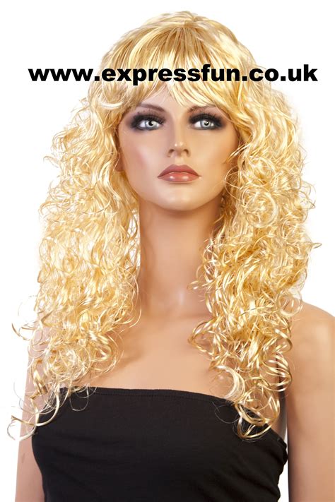 Blonde Curly Siren Fancy Dress Wig Fancy Dress Wigs Siren Curly Dresses Style Vestidos