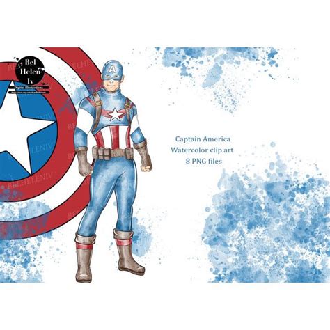 Watercolor Clip Art Super Heroes Super Hero Captain America Inspire