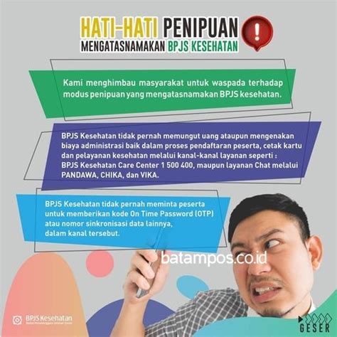 Warga Batam Waspada Penipuan Yang Mengatasnamakan BPJS Kesehatan