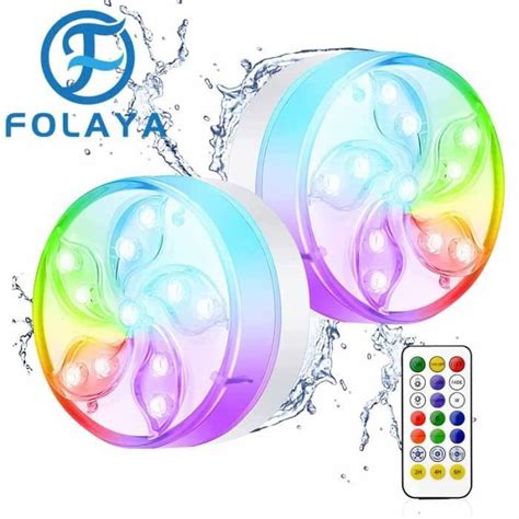 Folaya Pcs Lampe Led Submersible Tanche Lumi Re Piscine Ip