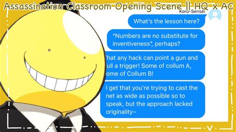 Assassination Classroom Episode 1 Opening Scene Hq X Ac Haikyuu Texts Youtube