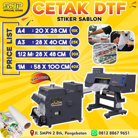 Jual Jasa Cetak Print Sablon Dtf Satuan A Kota Tangerang Satria