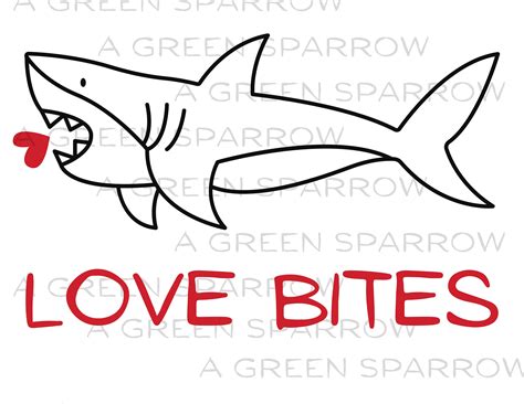 Love Bites Shark Heart PNG Sublimation Red Valentine's Day Valentine ...