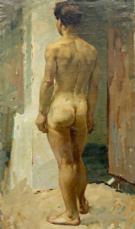 Distractio Infinita Standing Male Nude 19th Century Belgian