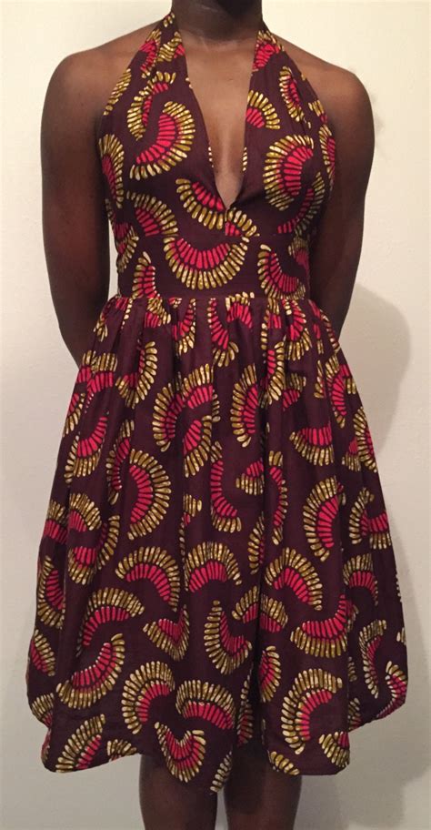 African Print Halter Neck Dress By Ifenkili On Etsy