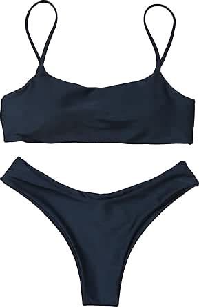 Amazon RUUHEE Women Brazilian Push Up Padded Ruched Solid Color Piece Swimsuits Bikini M