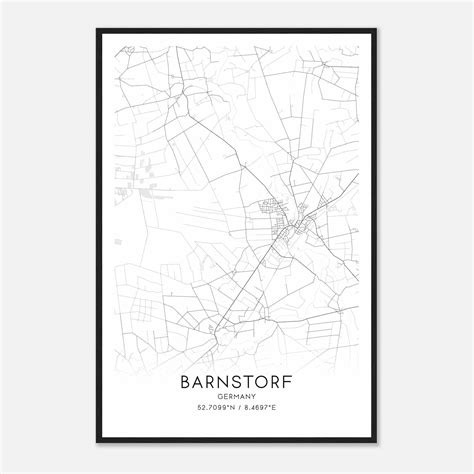 Barnstorf Germany Map Poster Modern Home Decor Wall Art Print Custom