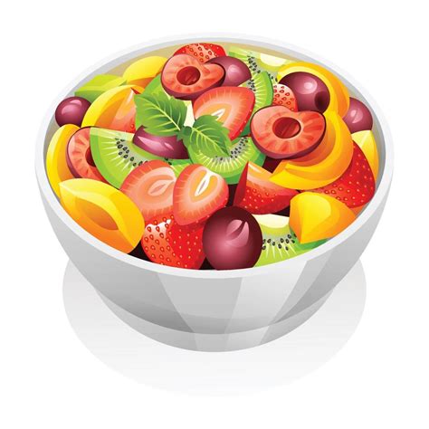 Healthy fresh fruit salad in a bowl vector illustration 20576741 Vector ...