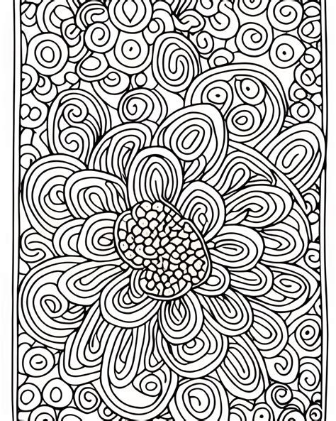 Hippie Flowers Coloring Page Black And White · Creative Fabrica