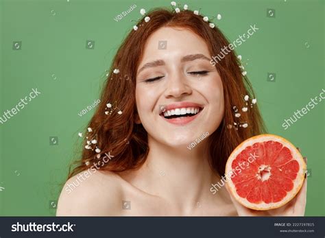 Beautiful Smiling Half Naked Topless Redhead Stock Photo Shutterstock