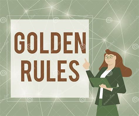 Hand Writing Sign Golden Rules Conceptual Photo Basic Principle That Should Be Followed