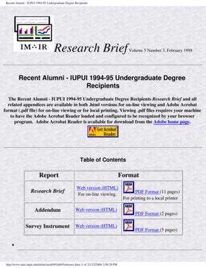 Fillable Online Planning Iupui Recent Alumni IUPUI 1994 95