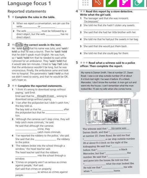 Reported Speech Online Exercise For Intermediate Live Worksheets