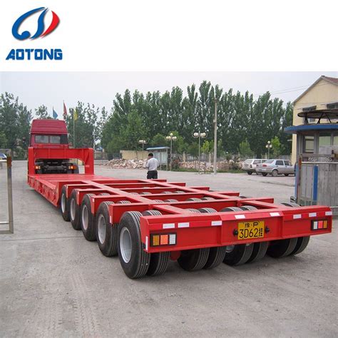 Multi Row Axles Hydraulic Gooseneck Modular Trailer With Draw Bar