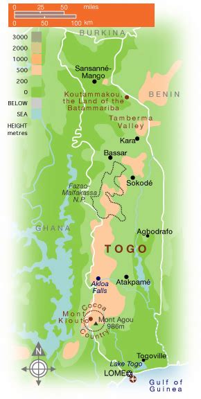 Physical Map Of Togo Togo Physical Map Maps Of All