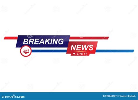 Breaking News Template Title For Screen Tv Channel On White Background