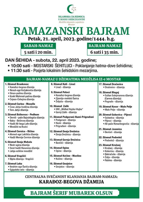 Ramazanski Bajram X Med Lis Islamske Zajednice Mostar