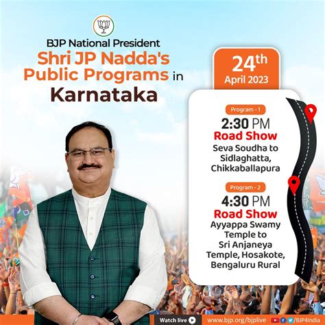 Bjp National President Shri Jp Naddas Public Programmes In Karnataka