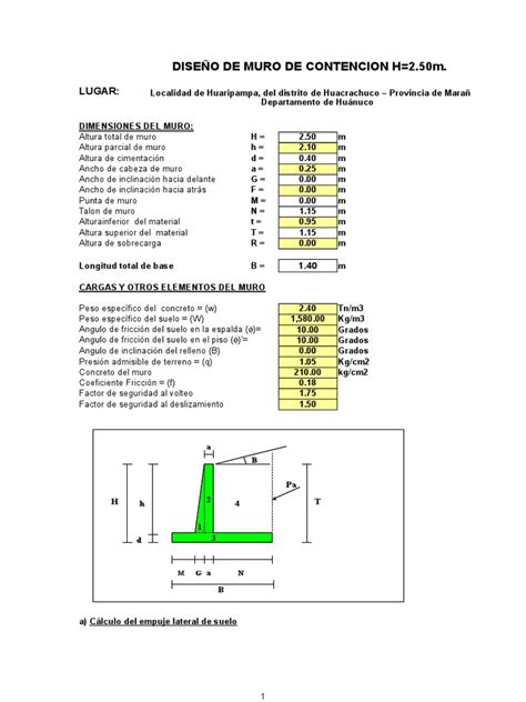 Calculo Muro De Contencion Diseño Arquitectonico Construyendo Tecnología