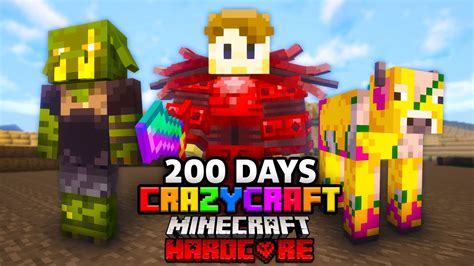 I Survived 200 Days In CRAZY CRAFT In Minecraft Hardcore YouTube