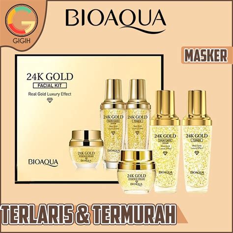 Jual BIOAQUA 24K GOLD SKINCARE KIT SERIES 1 SET ISI 3 ITEMS Shopee