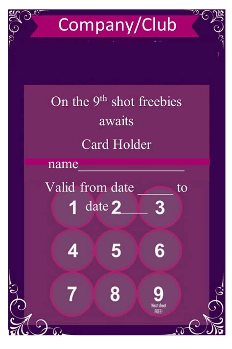 Printable Punch Card Templates For Free Blank Editable Punch Card