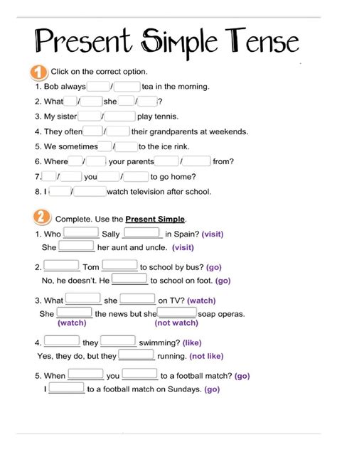 Exercicios Simple Present | PDF
